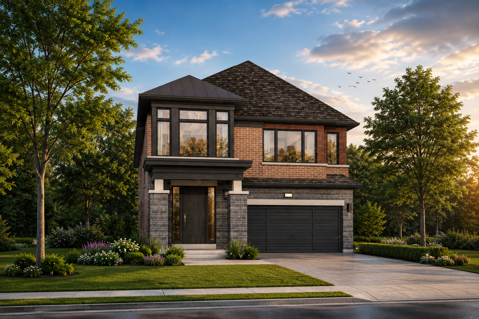 Nature's Nest at Ivy Rouge — brick and stone home exterior, Oakville Ontario